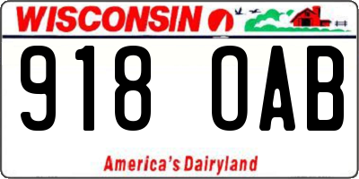 WI license plate 918OAB