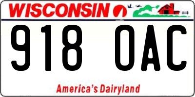 WI license plate 918OAC