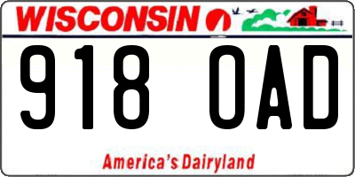 WI license plate 918OAD