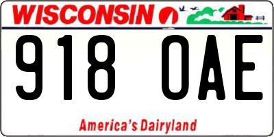 WI license plate 918OAE