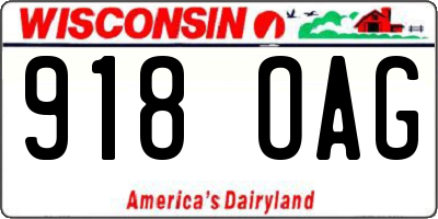 WI license plate 918OAG