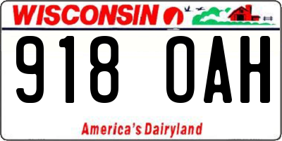 WI license plate 918OAH