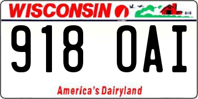 WI license plate 918OAI