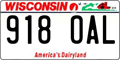 WI license plate 918OAL