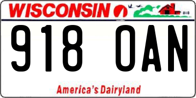 WI license plate 918OAN