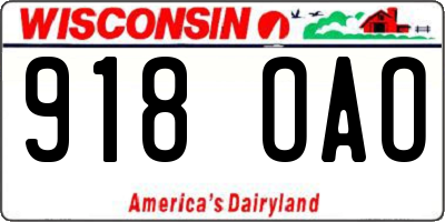 WI license plate 918OAO