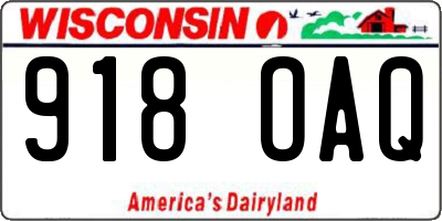 WI license plate 918OAQ