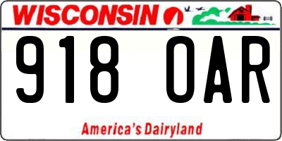 WI license plate 918OAR