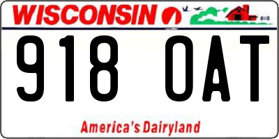 WI license plate 918OAT