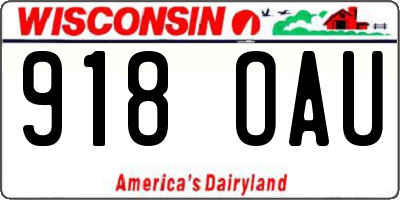 WI license plate 918OAU