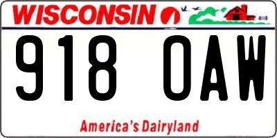 WI license plate 918OAW