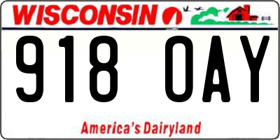 WI license plate 918OAY