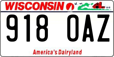WI license plate 918OAZ