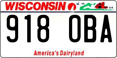 WI license plate 918OBA