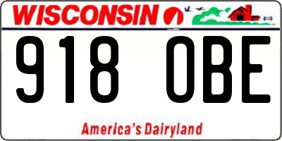 WI license plate 918OBE