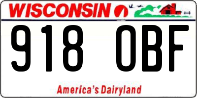 WI license plate 918OBF