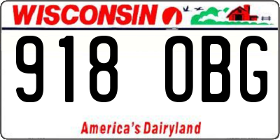 WI license plate 918OBG