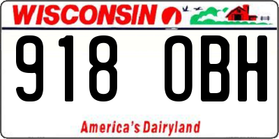 WI license plate 918OBH