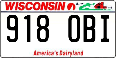 WI license plate 918OBI