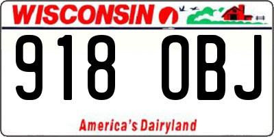 WI license plate 918OBJ