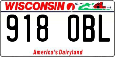 WI license plate 918OBL