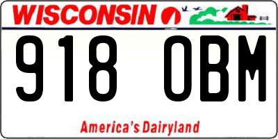WI license plate 918OBM