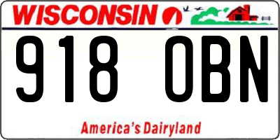 WI license plate 918OBN