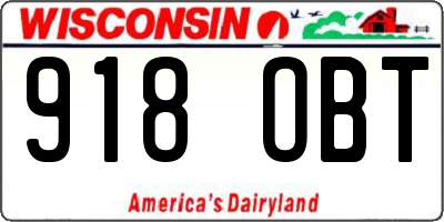 WI license plate 918OBT