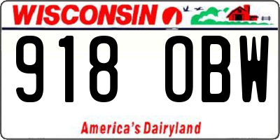 WI license plate 918OBW
