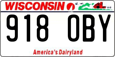 WI license plate 918OBY