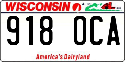 WI license plate 918OCA