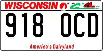 WI license plate 918OCD