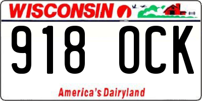 WI license plate 918OCK