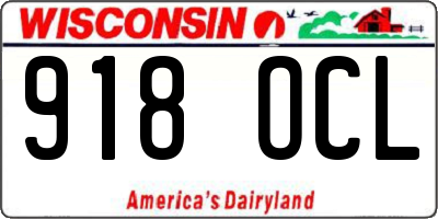 WI license plate 918OCL