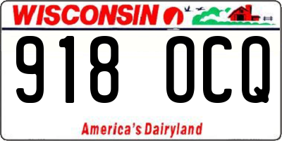 WI license plate 918OCQ