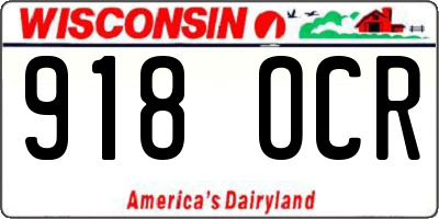 WI license plate 918OCR