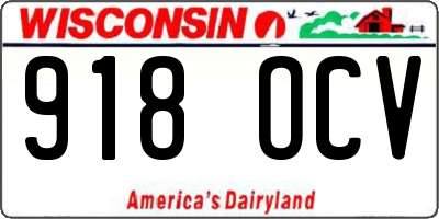 WI license plate 918OCV