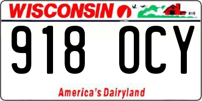 WI license plate 918OCY
