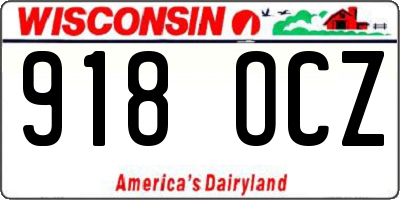 WI license plate 918OCZ
