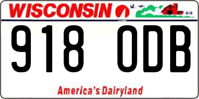 WI license plate 918ODB