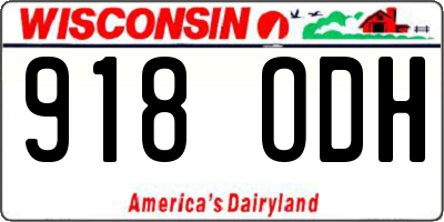 WI license plate 918ODH