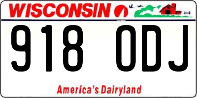 WI license plate 918ODJ