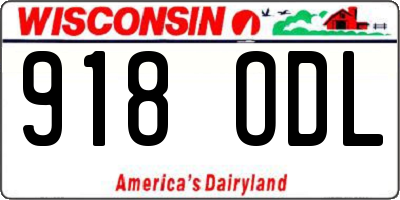 WI license plate 918ODL