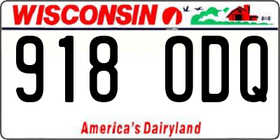 WI license plate 918ODQ