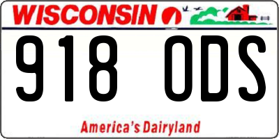 WI license plate 918ODS