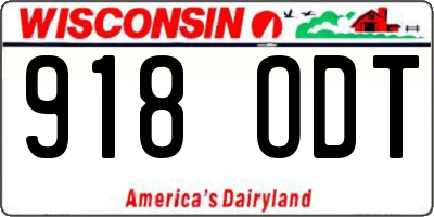WI license plate 918ODT