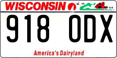 WI license plate 918ODX