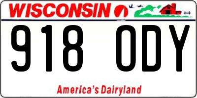 WI license plate 918ODY