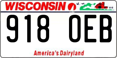 WI license plate 918OEB