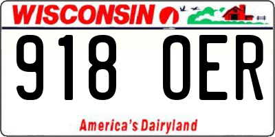 WI license plate 918OER